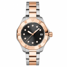 Two-Tone Sporty Dress Watch with Black Dial