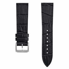 Correa de reloj de cuero negro en relieve