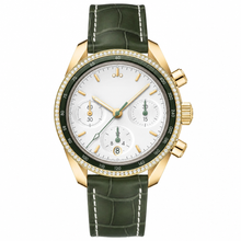 Dress Watch Gold-Tone Case 38mm with Green Leather Strap