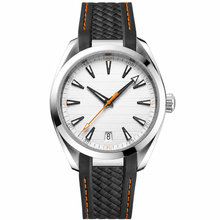 Sport Casual Watch 41mm with Silver Dial and Grey Rubber Strap