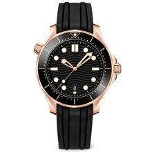 Sport Watch with Rose Gold-Tone Case and Black Rubber Strap 42mm