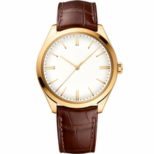 Dress Watch with Gold-Tone Case and Brown Leather Strap 40mm