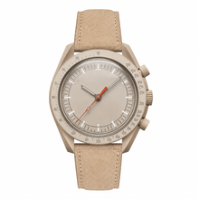 Casual Watch with Beige Suede Strap