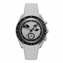 Modern Moon Phase Watch with Gray Strap