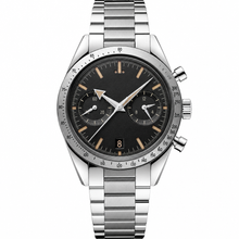 Chronograph Watch Black Dial Silver Steel 41mm