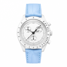 Watch with Light Blue Leather Strap